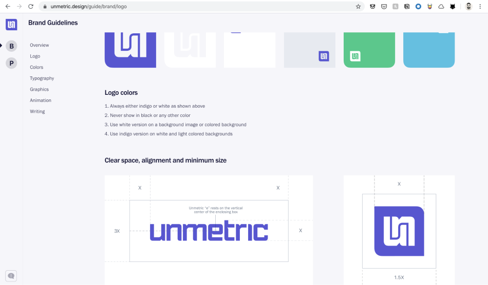 Unmetric.design logo usage guidelines