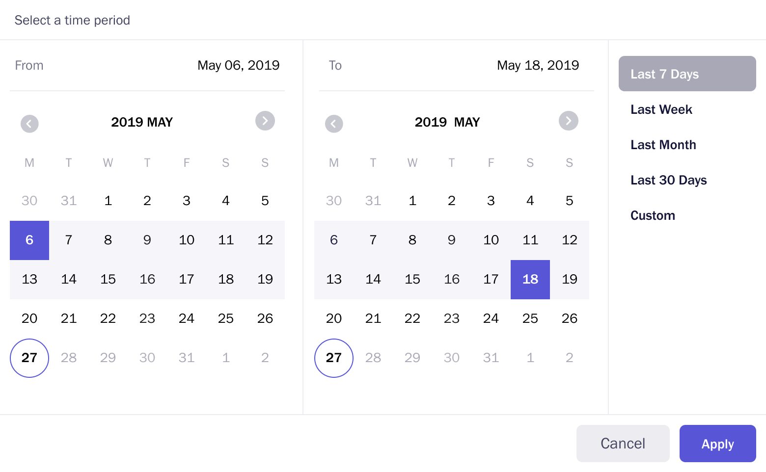 DatePicker Old Design